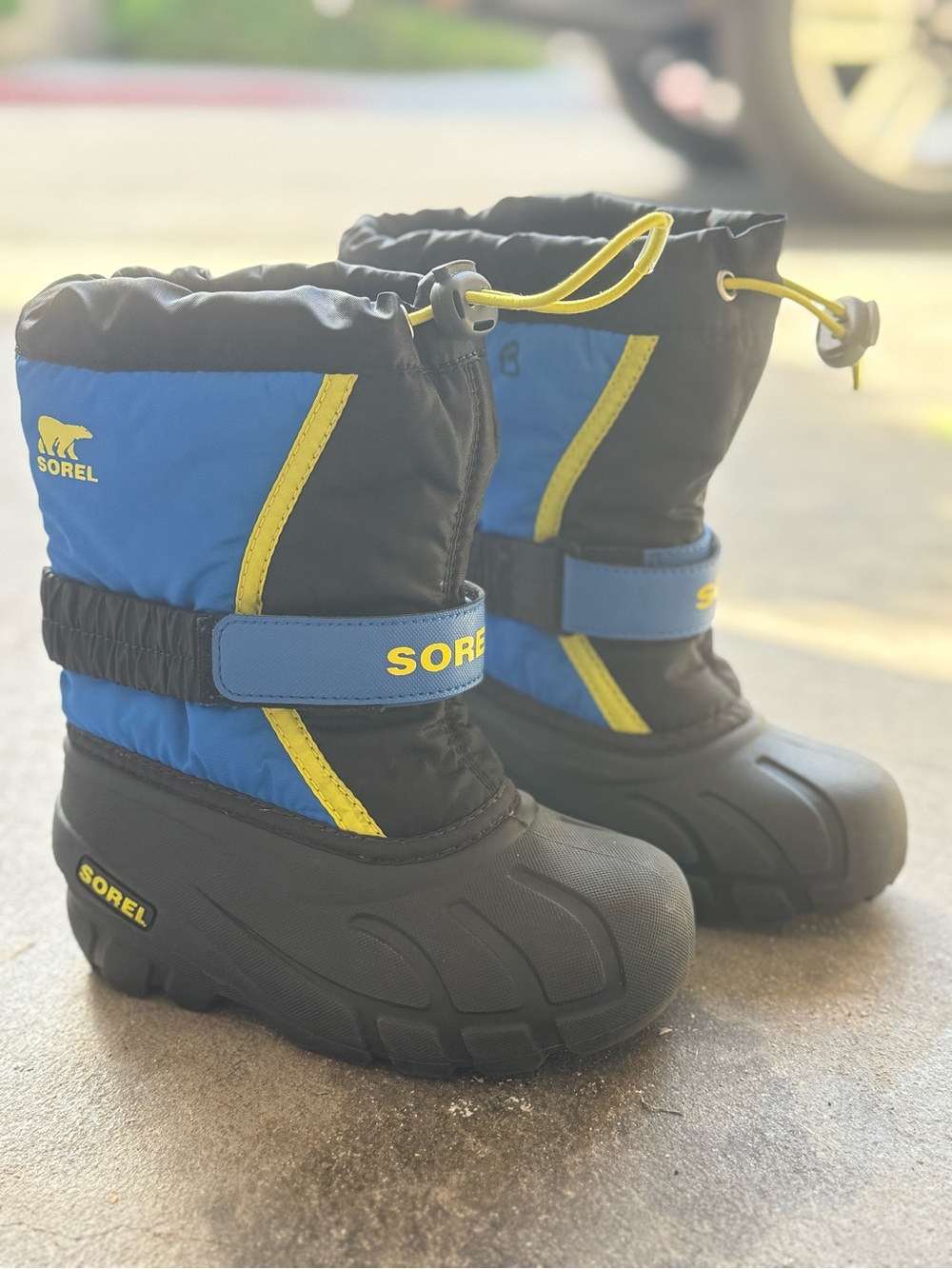 Sorel Kids Black, Blue & Yellow Insulated Snow Boots